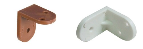Brown white plastic angle - /,
